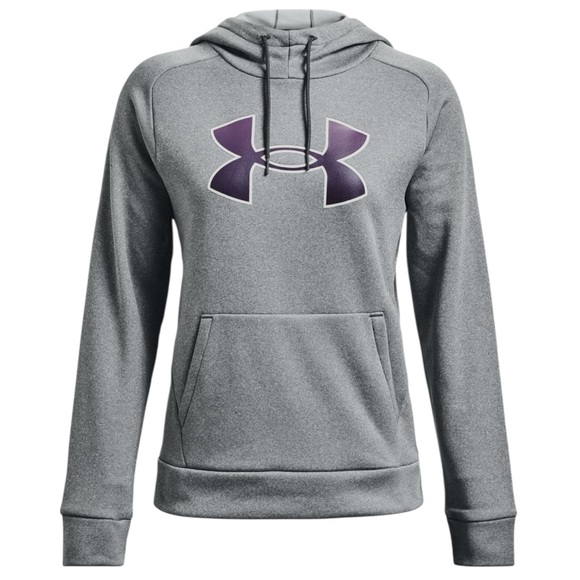 UNDER ARMOUR Gray w/ Purple Logo Hoodie Size Medium NWT!!! - Picture 4 of 9